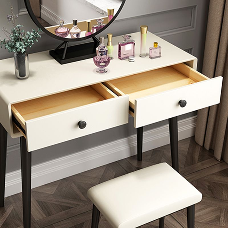White Wooden Top Make-up Vanity with Drawer for Bedroom 29.53"