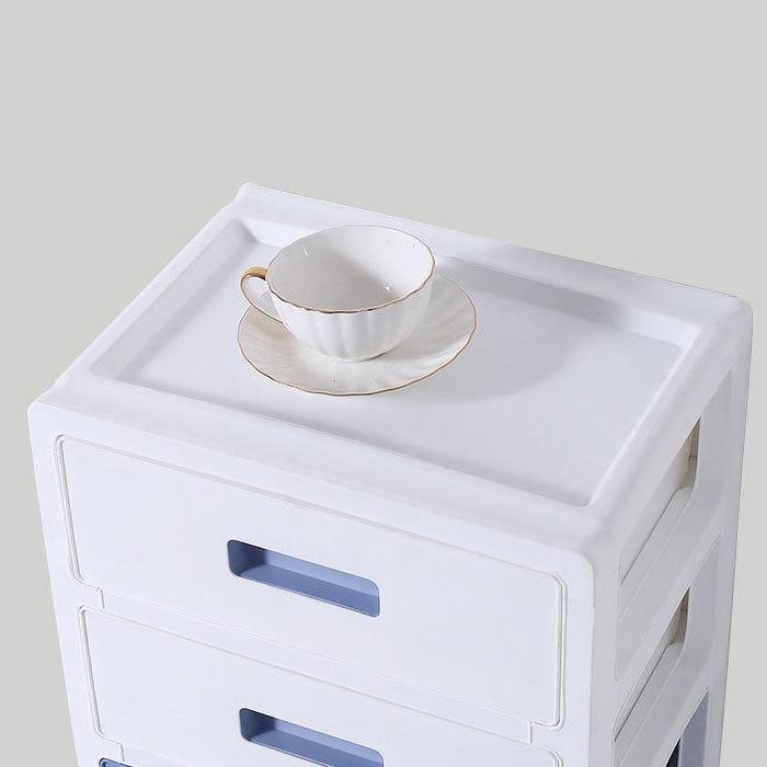 Plastic Bookshelf Contemporary Style Closed Back Bookcase for Office Home Study Room
