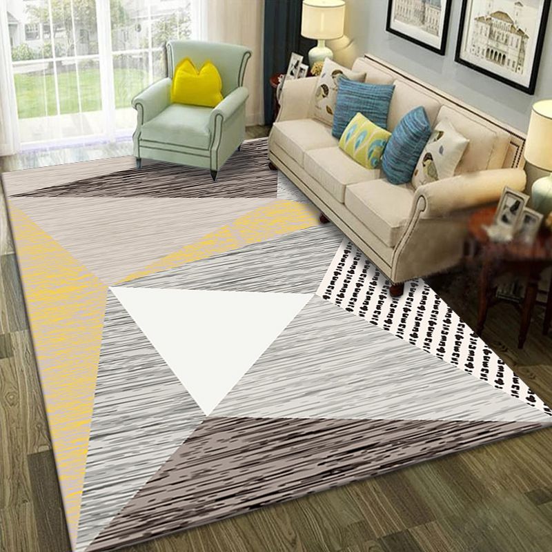 Modern Geometric Print Rug Washable Carpet Washable Polyester Indoor Rug for Living Room