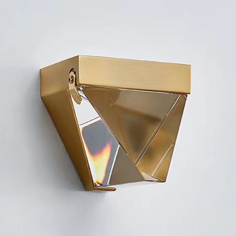 1-Light Geometric Sconce Light Fixture Modern Crystal Wall Lights
