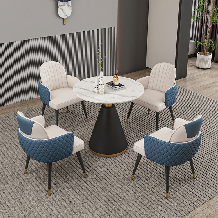 Nordic 1/3/4/5 Pieces Dining Set Round Stone Dining Table for Dining Room