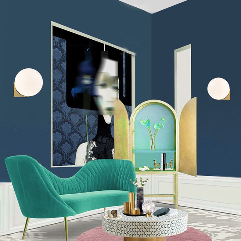 Household Vanity Light Glass Shade Wall Light Sconce for Washroom