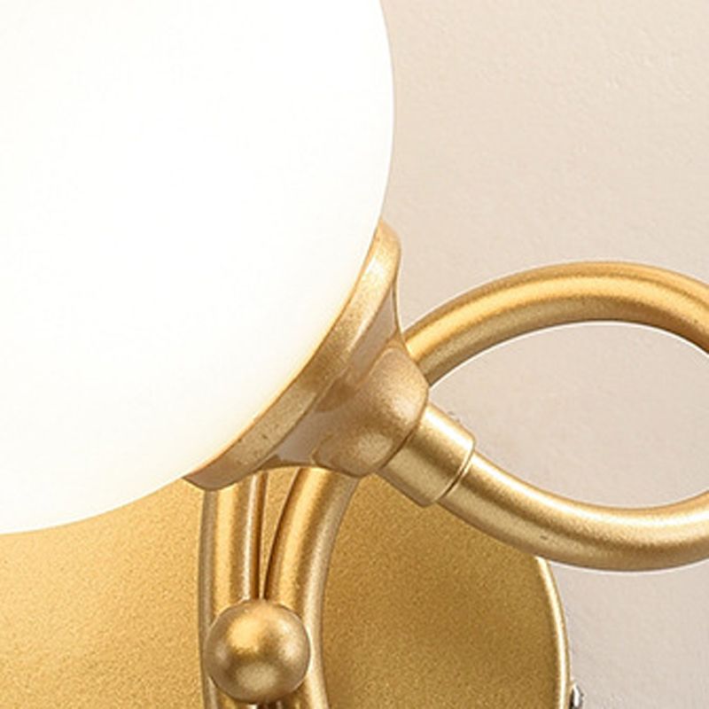 Modern Style Globe Shade Wall Light Glass 2 Lights Sconces for Bedroom
