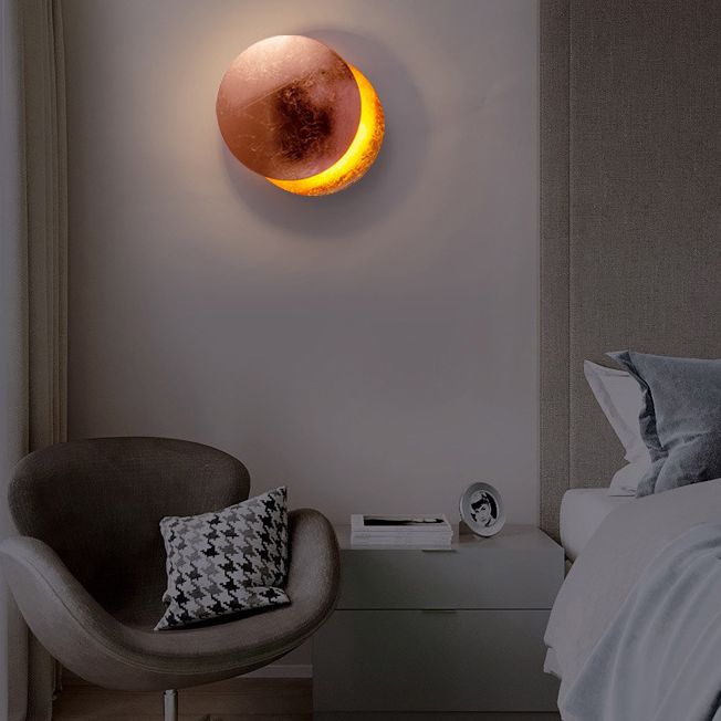 Estilo nórdico Rotable Solar Eclipse Splipse Splipe Metal Metal Redone Red Red Cull Moon Lámpara de montaje para dormitorio para dormitorio