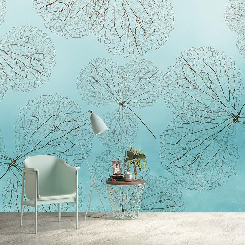 Non-Woven Fabric Waterproof Murals Wallpaper Modern Style Leaves Vine Wall Covering