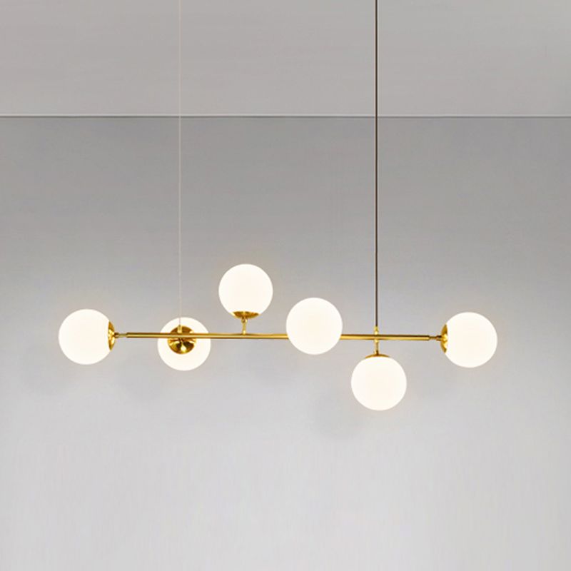 Modern Spherical Island Lighting Fixtures Glass 6 Light Pendant Lighting