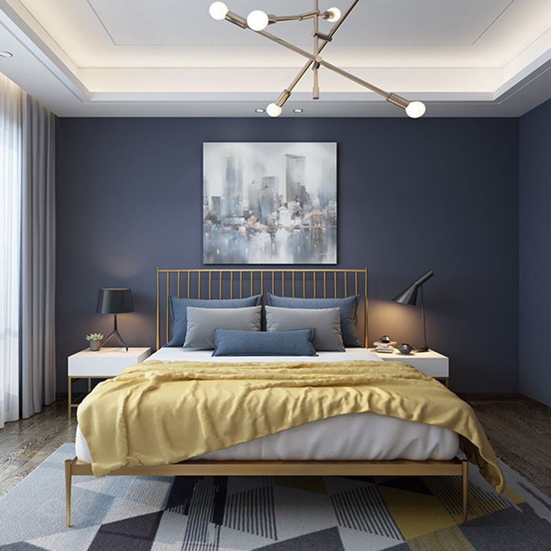 Metal Headboard Standard Bed Open-Frame Bed with Custom Legs