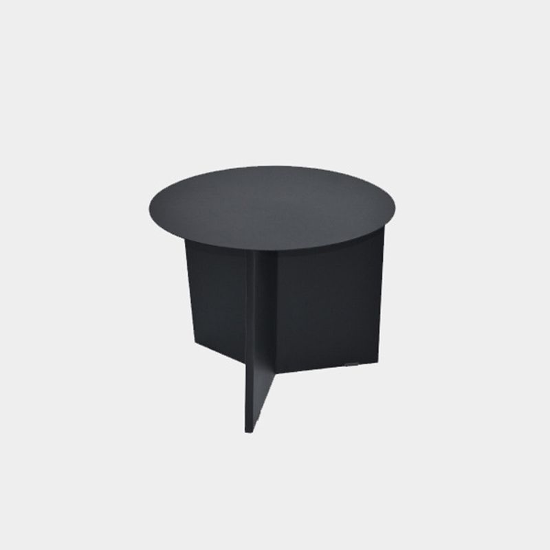 Solid Color Iron Round Top Side End Table Pedestal End Table
