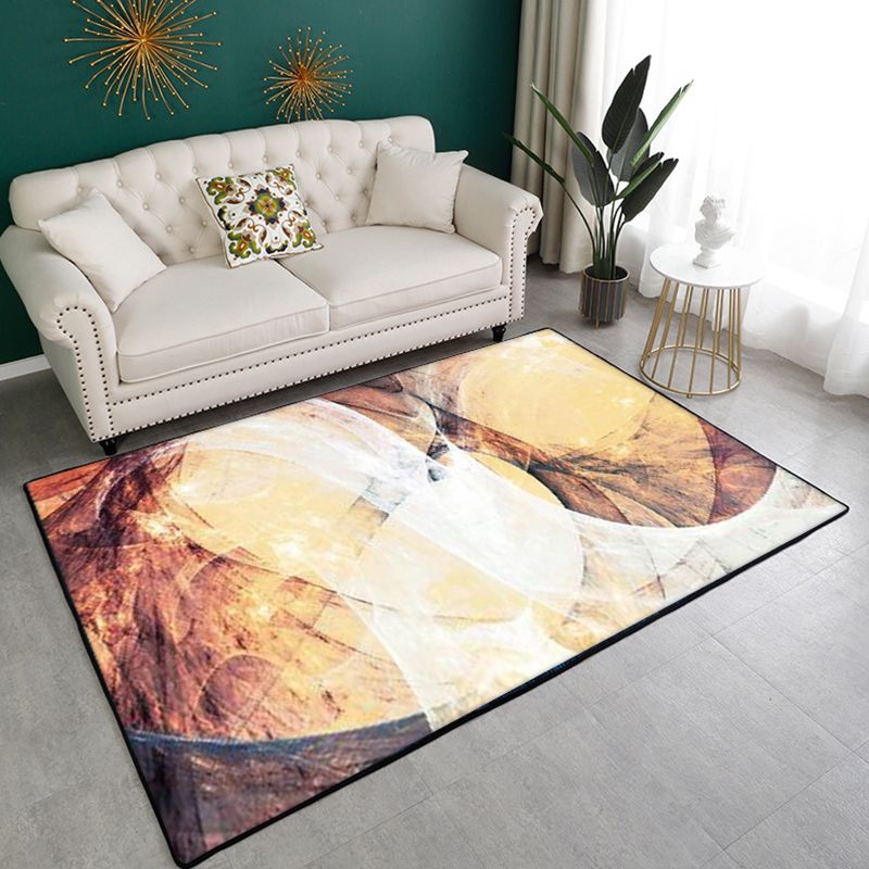 Zwart eenvoudig tapijt polyester abstract patroon tapijt wasbaar tapijt voor woonkamer