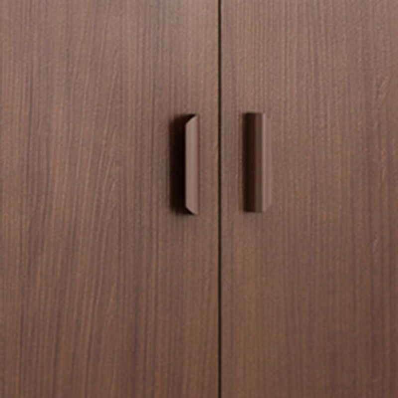 Mid-Century Modern Side Cabinet Brown Accent Cabinet With Doors