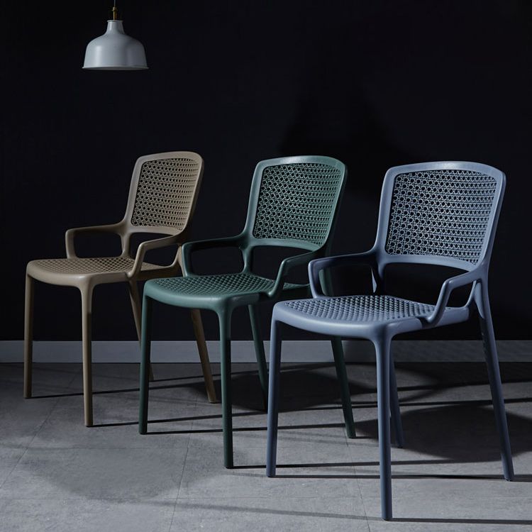 Contemporary Side Plastic Dining Room Chair Open Back Dining Side Chair for Home Use
