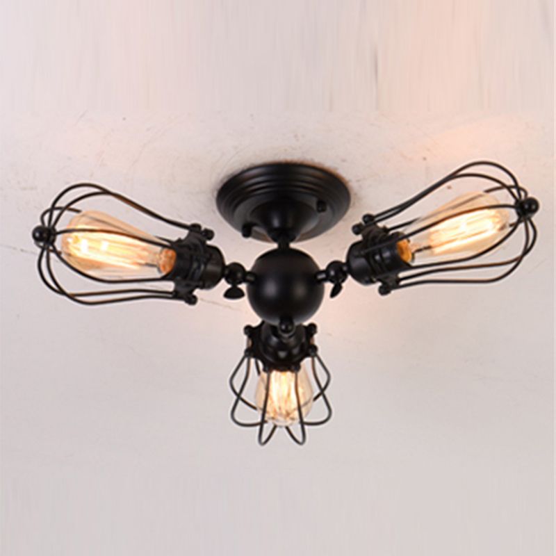Metal Ceiling Mounted Fixture Industrial Style Ceiling Flush Mount