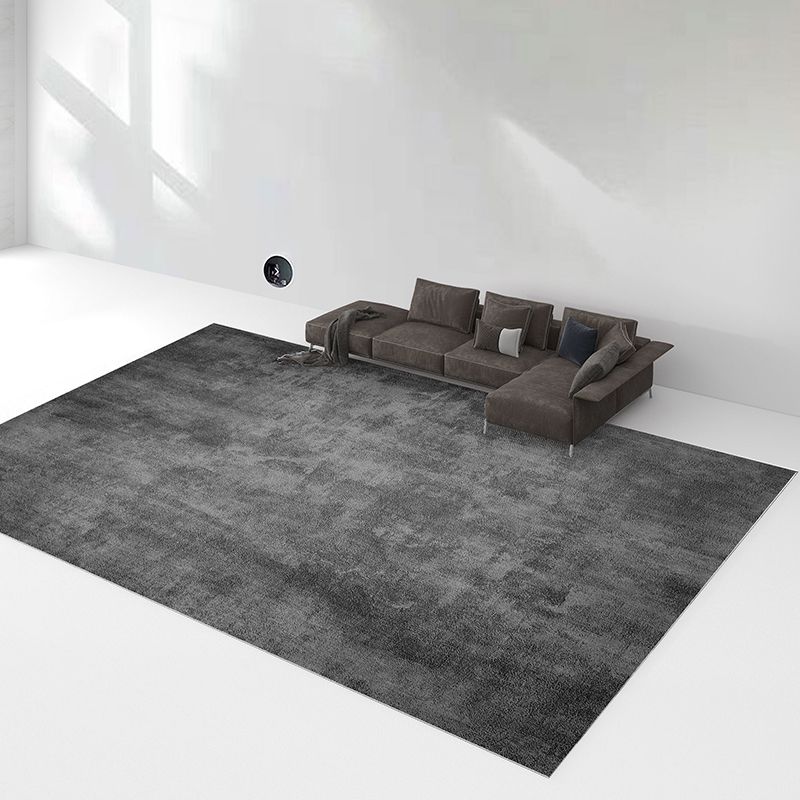 Solid Color Simple Indoor Rug Polyester Gradient Effect Carpet Non-Slip Backing Rug for Living Room