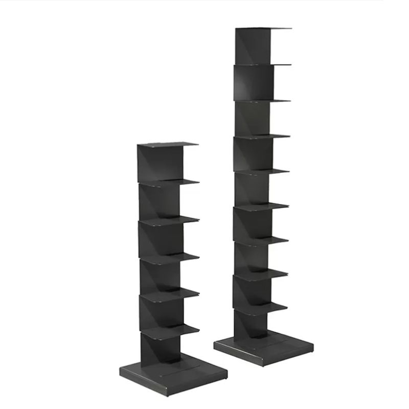 Metal Closed Back Geometric Bookcase Contemporary Style Book Shelf