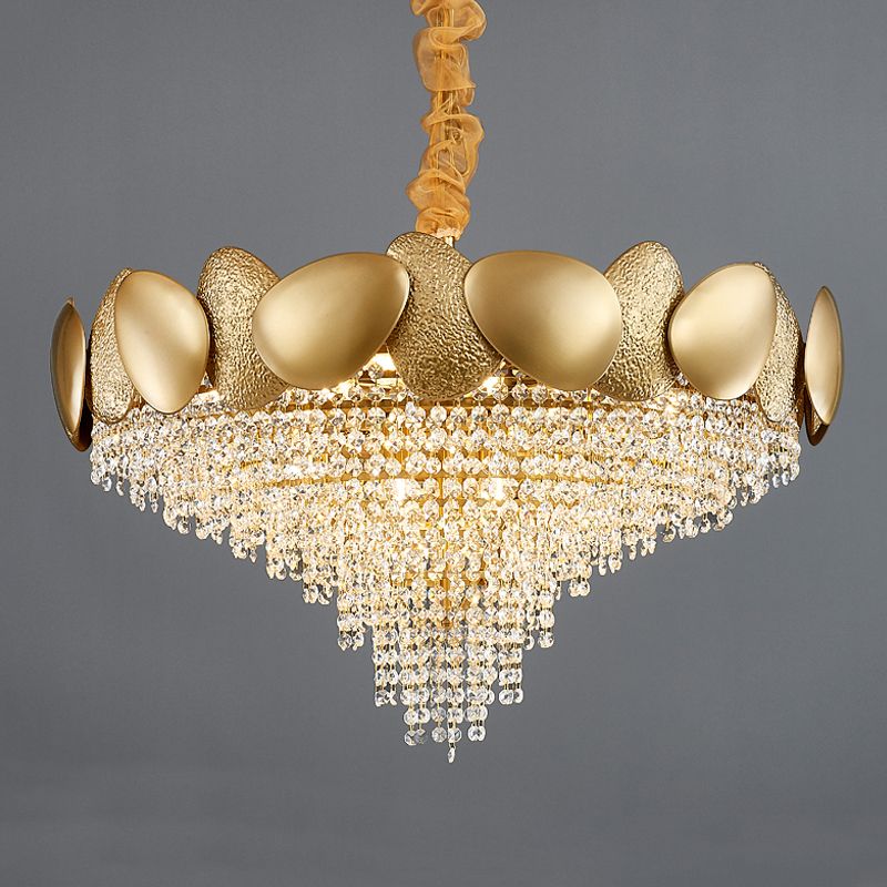 Iluminación de lámpara de lámpara de cono de estilo moderno Luz de colgante de metal transparente