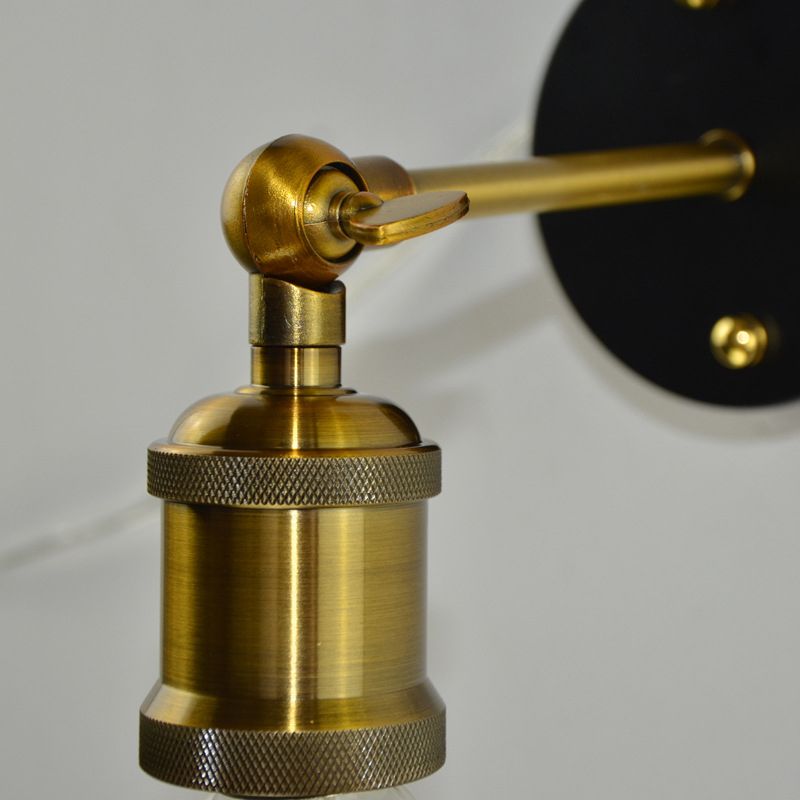 Iluminación de pared de la pared base en forma de disco estilo industrial de vidrio 1 cabezal de luz montada en la pared de la pared