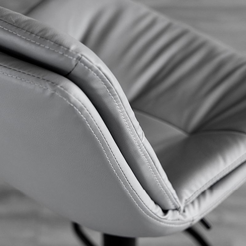 Industrial Metal Barstool Faux Leather Counter Stool With Chrome Base