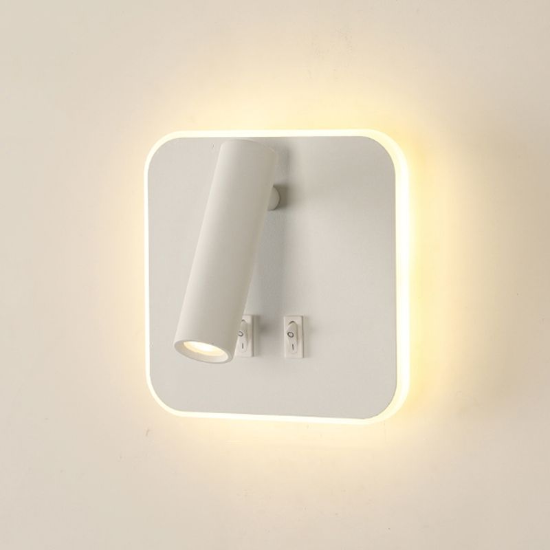 Lámpara de pared LED geométrica de aluminio en la simplicidad moderna de la luz de la pared de lectura de 2 luces para el dormitorio