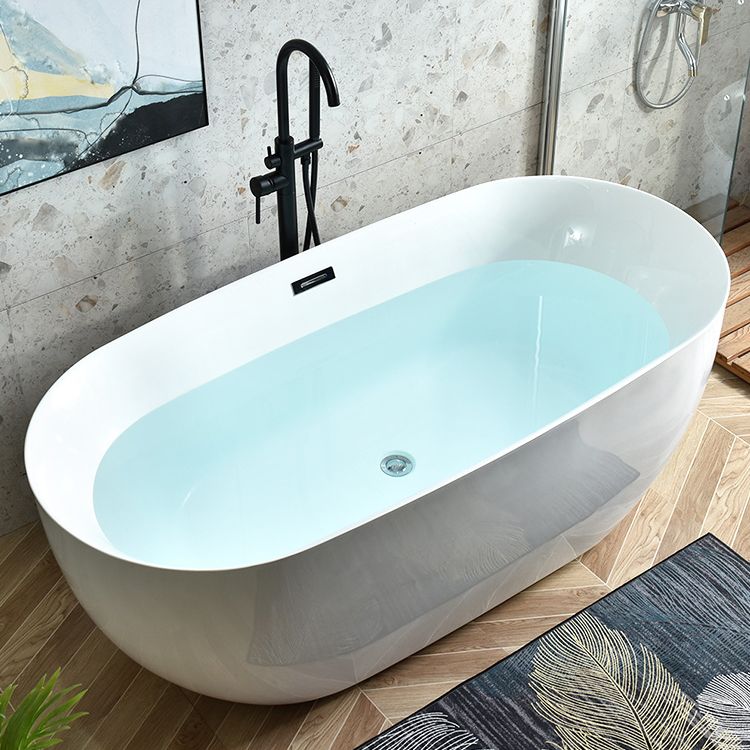 Antique Finish Stand Alone Bathtub Soaking Modern Oval Bath Tub