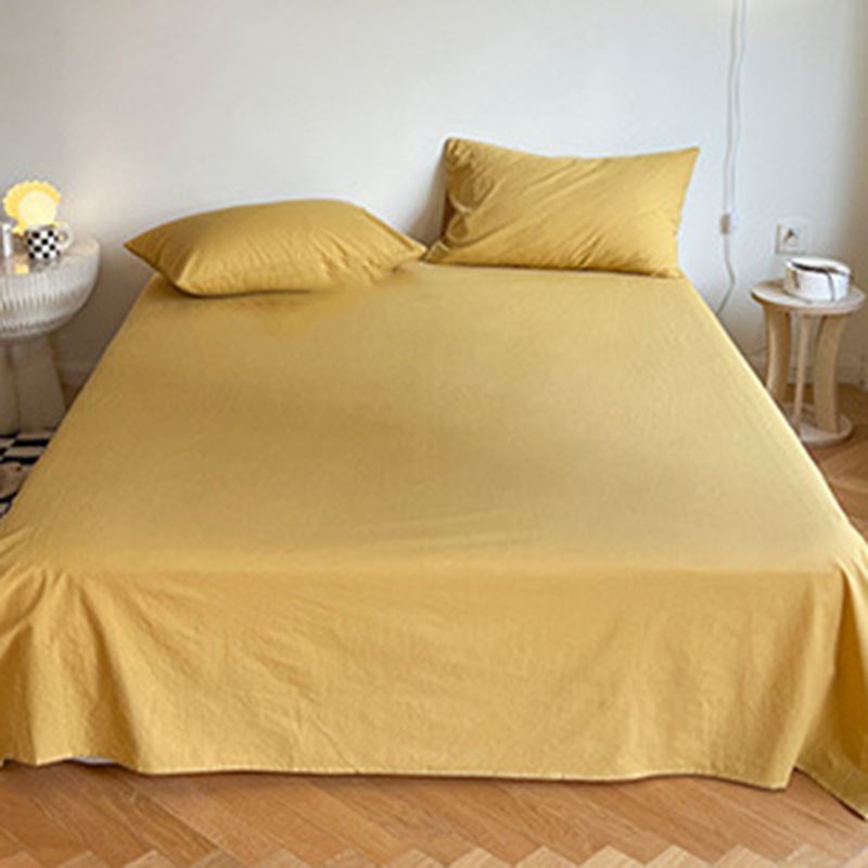 1 Piece Bed Sheet Set Cotton No Theme Pillowcase Solid Color Sheet