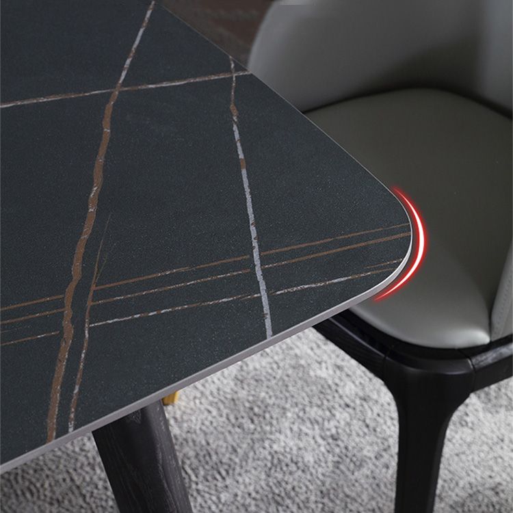 Designer Style Rectangle Dining Set 1/2/5/7 Pieces Sintered Stone Top Wooden Table Set