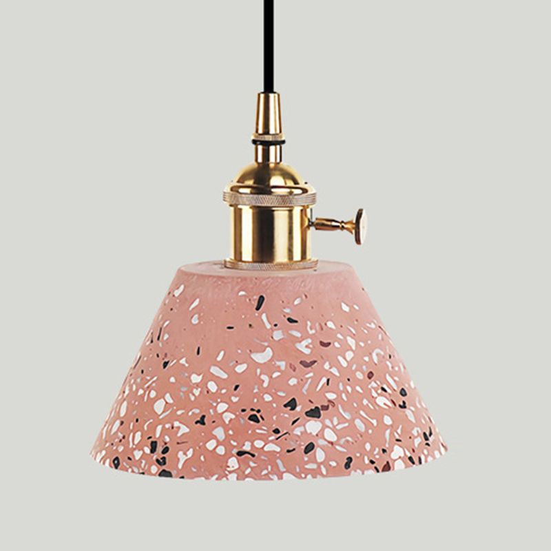 1 Light Pendant Lighting Modern Style Geometric Shape Stone Hanging Lamp for Bedroom