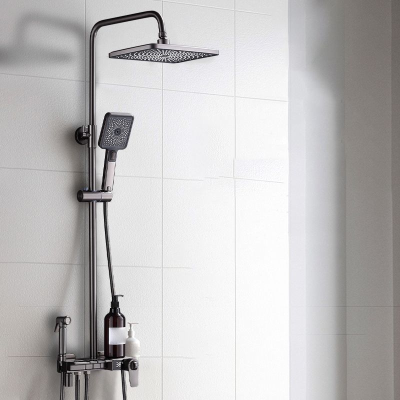 Modern Brass Shower System Adjustable Spray Pattern Shower Set