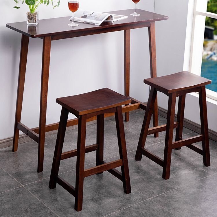 Solid Wood Counter Height Dining Table Contemporary Rectangle Bar Table