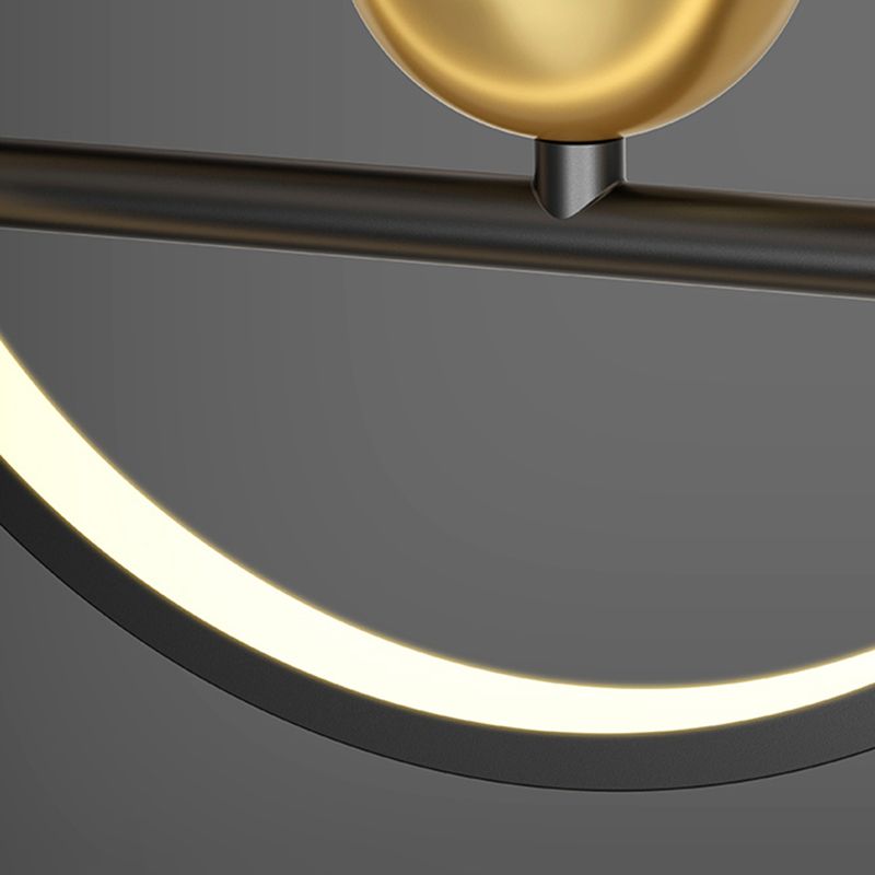 Modern Metal LED Island Lighting Ideas Linear Chandelier Lamp for Dining Room