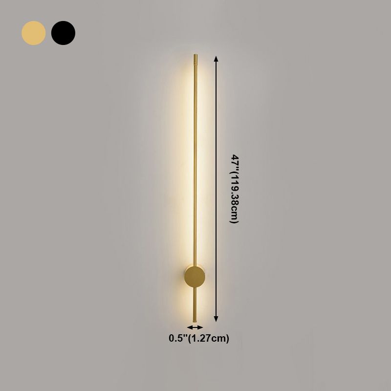 Forma de pared de metal de forma lineal estilo moderno de pared de 2 luces de luz de pared