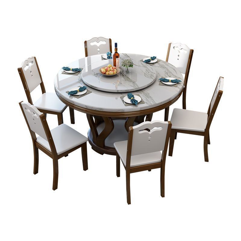 Solid Wood Base Table Convertible Dining Table for Kitchen Dining Room