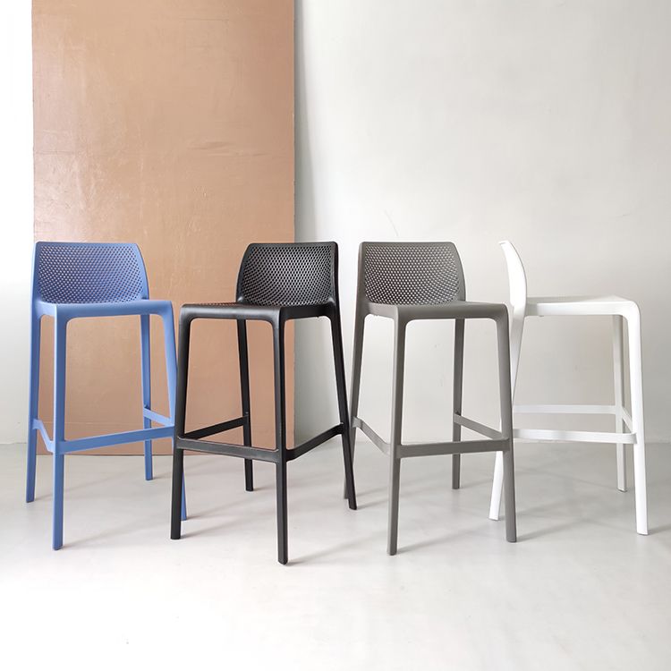 Taburetes de mostrador Macron contemporáneos, taburete de bar de plástico para interiores, sin brazos, para cocina