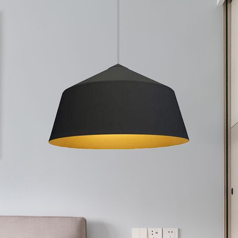 Dome Shaped Shade Pendant Ceiling Light in Nordic Style Metal 1 Light Black/White Hanging Ceiling Light