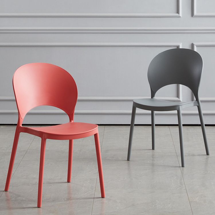 Home Nordic Stackable Side Chair Open Back Plastic Kitchen Dining Room Chair