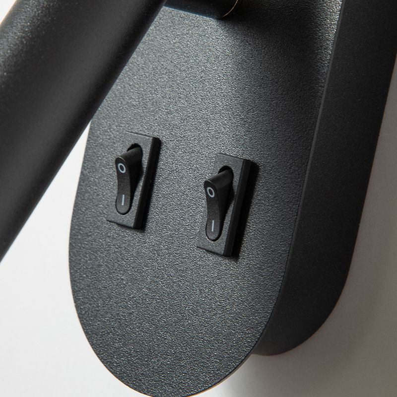 Modern Minimalist Style Shaded Sconce Light Fixtures Metal 2 Lights Wall Sconce for Bedroom