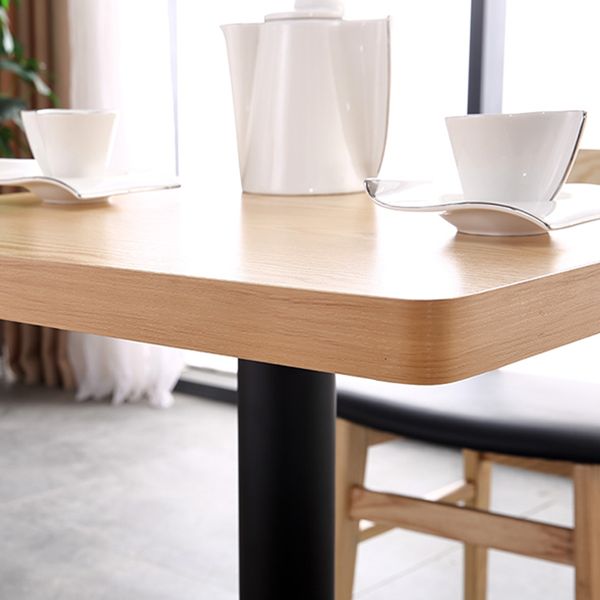Metal Contemporary Dining Table Wood Top Table for Dining Room