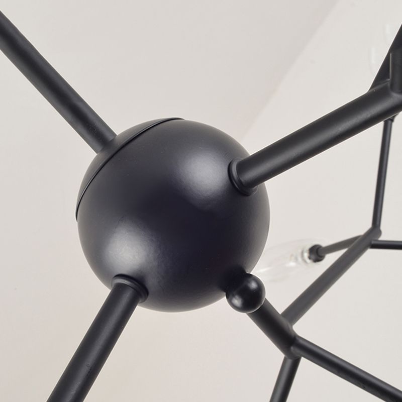 Modern Luxury Firefly Island Pendant Light Wrought Iron Sputnik Ceiling Light with Glass Shade