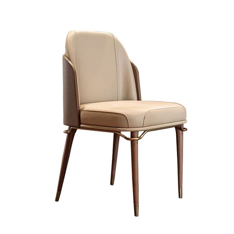 Glam Style Kitchen Dining Chairs Upholstered Side Chairs with Wood Legs