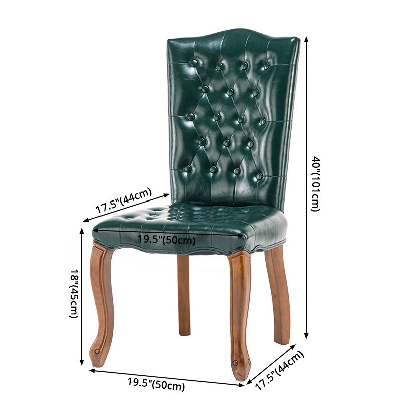 Le cuir d'unité centrale de chaises de salle à manger sans bras de pays français a tapissé dinant des chaises latérales