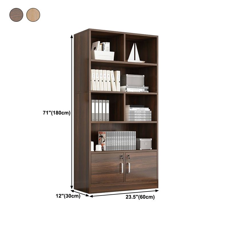70.87"H Bookshelf Contemporary Style Closed Back Bookcase for Study Room and Office