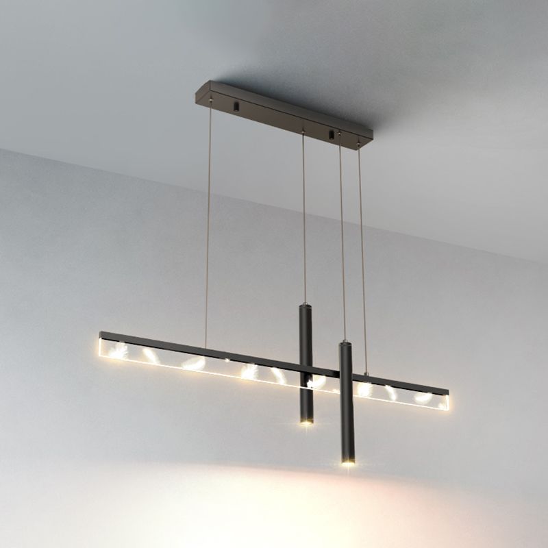 Zeitgenössischer Stil linearer Inselbeleuchtung Metal 3 Light Island Leuchten