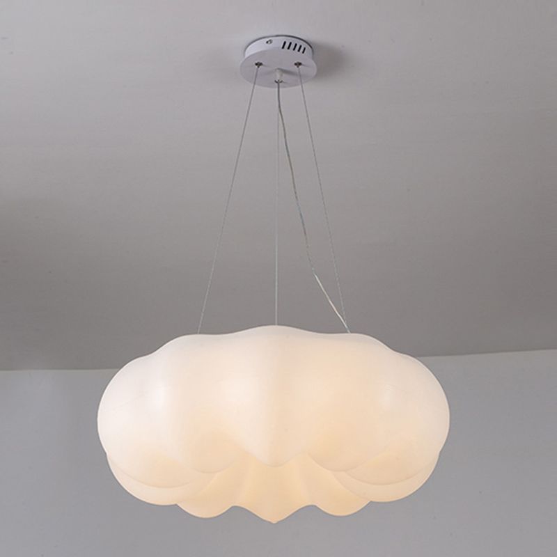 White Hanging Lamp Minimalist Style Plastic Chandelier Pendant Light Fixture