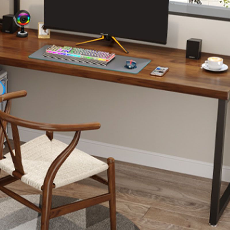 Solid Wood L-Shape Writing Desk Modern Office Meeting Desk Office with Bookshelf