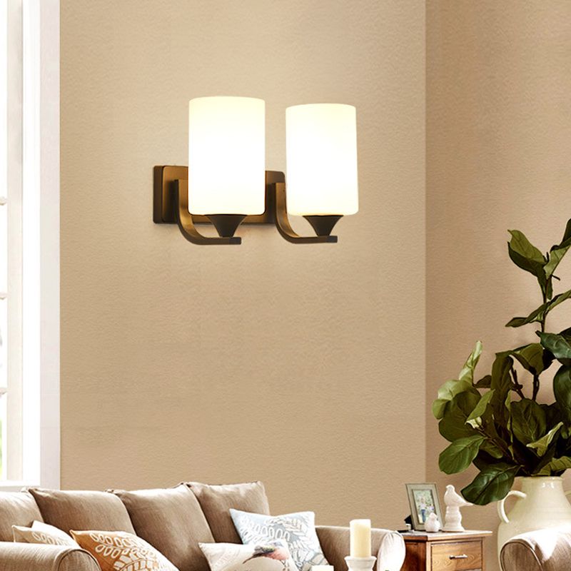 Moderna semplicità cilindri con le luci di applique luci latte murale vetrino illuminazione con camera da letto per camera da letto