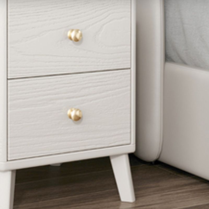 Contemporary Drawer Storage Night Table Rubberwood Accent Table Nightstand for Bedroom