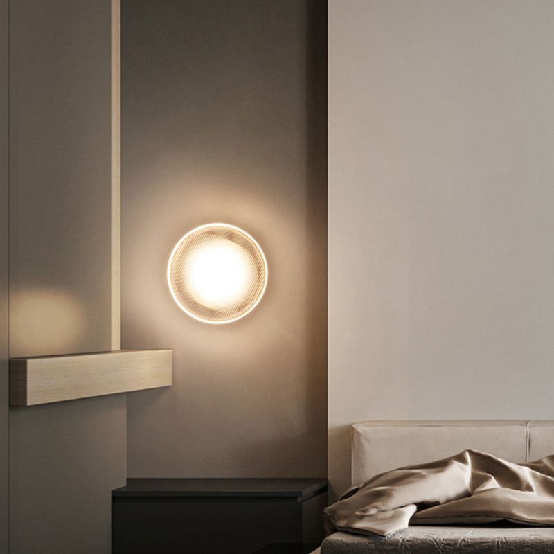 Contemporary Black/Golden Wall Mounted Sconce Glass LED Statement Wall Light