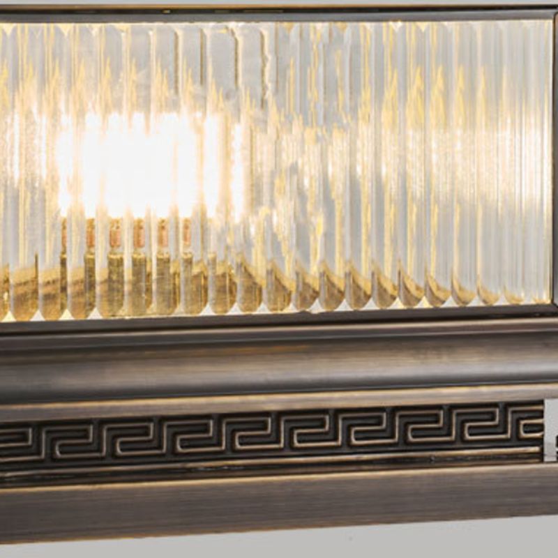 Rectangle Shape Metal Solar Pillar Lamp Modern Outdoor Waterproof Light in Bronze