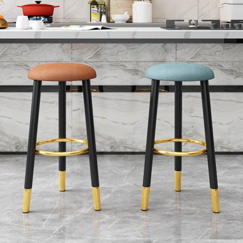 Scandinavian Home Backless Stool Matte Finish Upholstered Bar Stools
