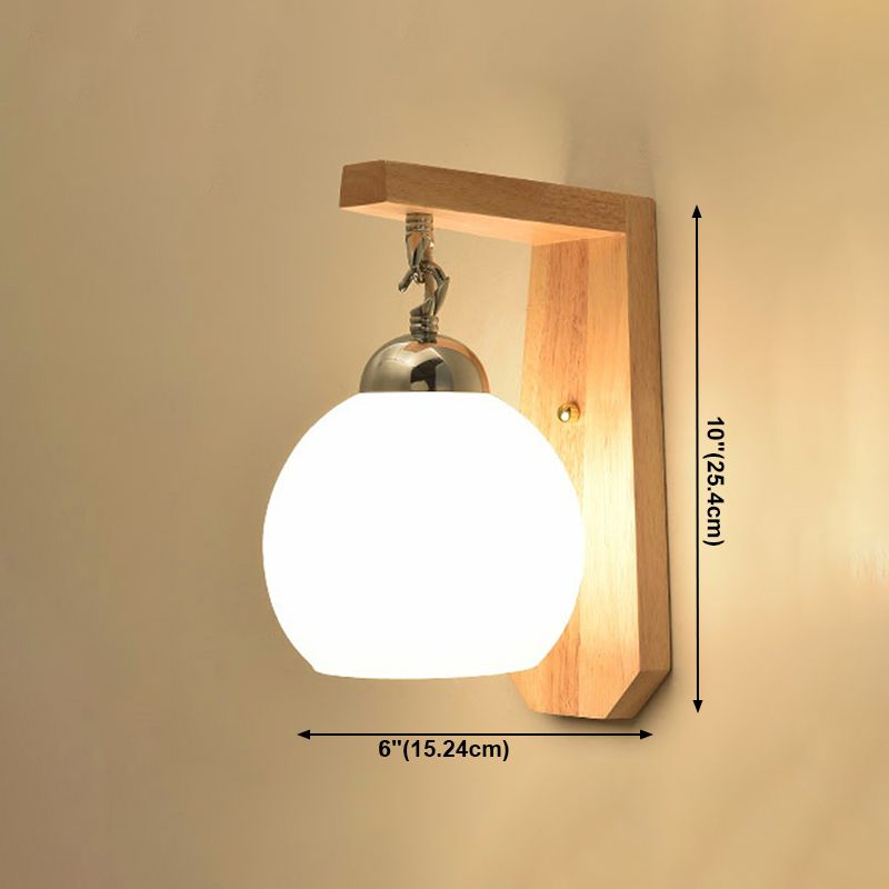 Modern Style Geometric Sconce Lights Wood 1 Light Wall Mounted Lighting