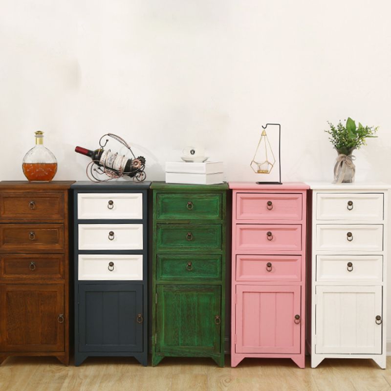 Industrial Bracket  Legs Accent Cabinet with Door and Drawers Storage Cabinet